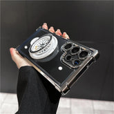 Luxury Airbags Plating Magnetic Transparent Case for Samsung Galaxy  Shockproof Camera Lens Protection